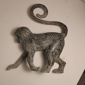 Cast Metal Monkey Figurine Sculpture